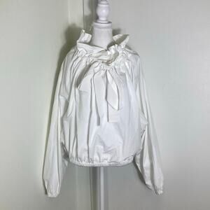 Patou White Cotton Long Sleeve Special Occasion Blouse Sz 40